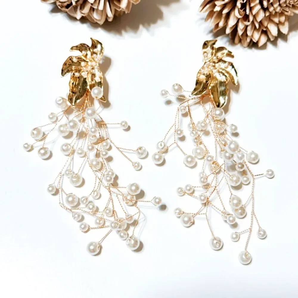 Flower statement earrings M148 - Picture 3 of 7